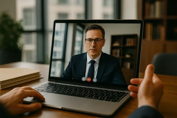 a lawyer having a video call meeting with a client from EZ Lemon Law Lawyer in Arlington, TX - Arlington TX a lawyer having a video call meeting with a client from EZ Lemon Law Lawyer in Arlington, TX - Arlington TX