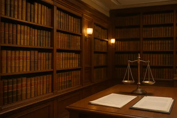 an empty office with bookshelves and scales of justice on the desk from EZ Lemon Law Lawyer in Fort Worth, TX - Lemon las for Nissan an empty office with bookshelves and scales of justice on the desk from EZ Lemon Law Lawyer in Fort Worth, TX - Lemon las for Nissan