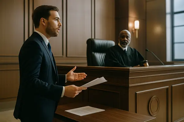 a lawyer presenting his case in a courtroom from EZ Lemon Law Lawyer in Fort Worth, TX - Lemon law for Honda