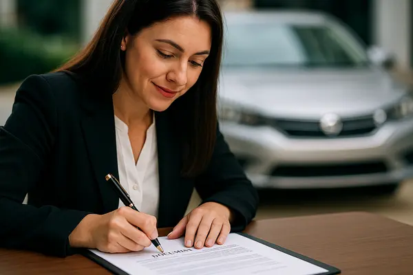 a female representative pointing to a car sales contract with a pen from EZ Lemon Law Lawyer in Fort Worth, TX - Lemon Law in Texas a female representative pointing to a car sales contract with a pen from EZ Lemon Law Lawyer in Fort Worth, TX - Lemon Law in Texas