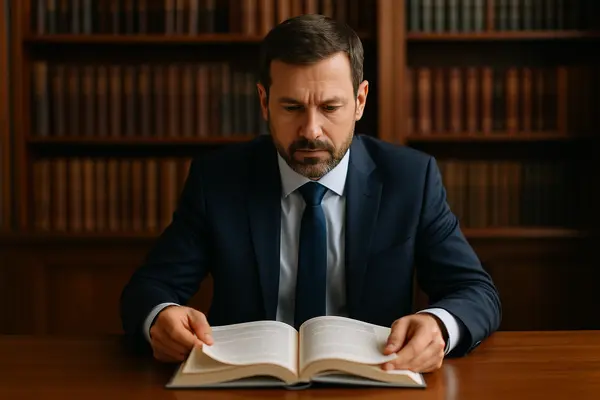 a male lawyer reading a legal book from EZ Lemon Law Lawyer in Weatherford, TX - Weatherford TX