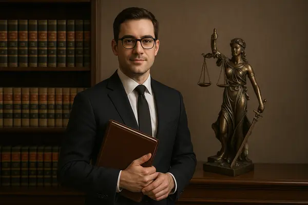 a male lawyer holding a book while posing for the camera from EZ Lemon Law Lawyer in Weatherford, TX - Weatherford TX